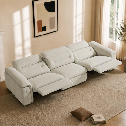Elora Cloud-Soft Deep Lounge 3-Seater Reclining Sofa with Power Headrest
