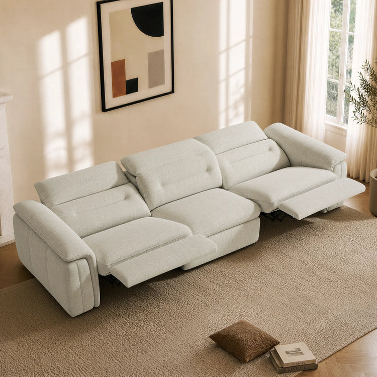 Elora Cloud-Soft Deep Lounge 3-Seater Reclining Sofa with Power Headrest