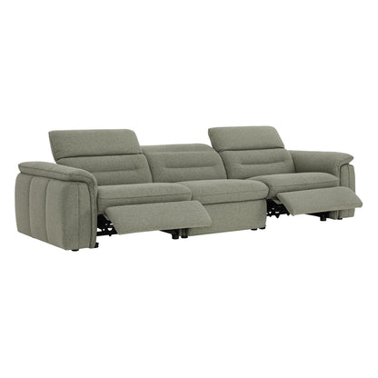 Elora Cloud-Soft Deep Lounge 3-Seater Reclining Sofa with Power Headrest