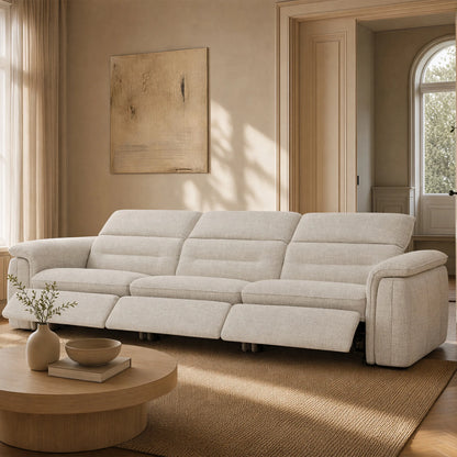 Elora Cloud-Soft Deep Lounge 3-Seater Reclining Sofa with Power Headrest