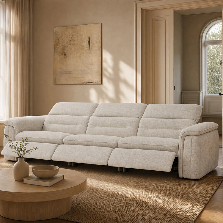 Elora Cloud-Soft Deep Lounge 3-Seater Reclining Sofa with Power Headrest