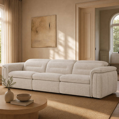 Elora Cloud-Soft Deep Lounge 3-Seater Reclining Sofa with Power Headrest