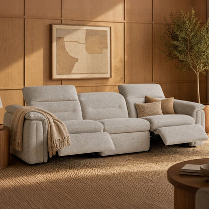Elora Cloud-Soft Deep Lounge 3-Seater Reclining Sofa with Power Headrest