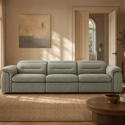 Elora Cloud-Soft Deep Lounge 3-Seater Reclining Sofa with Power Headrest