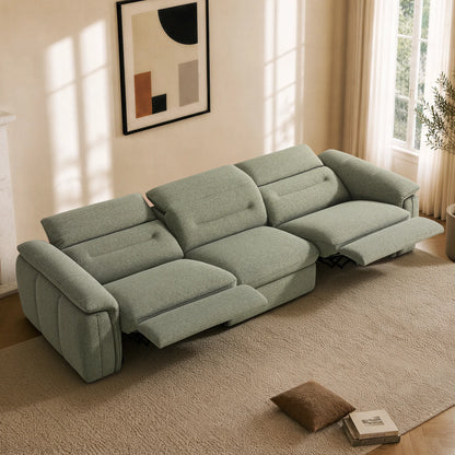 Elora Cloud-Soft Deep Lounge 3-Seater Reclining Sofa with Power Headrest