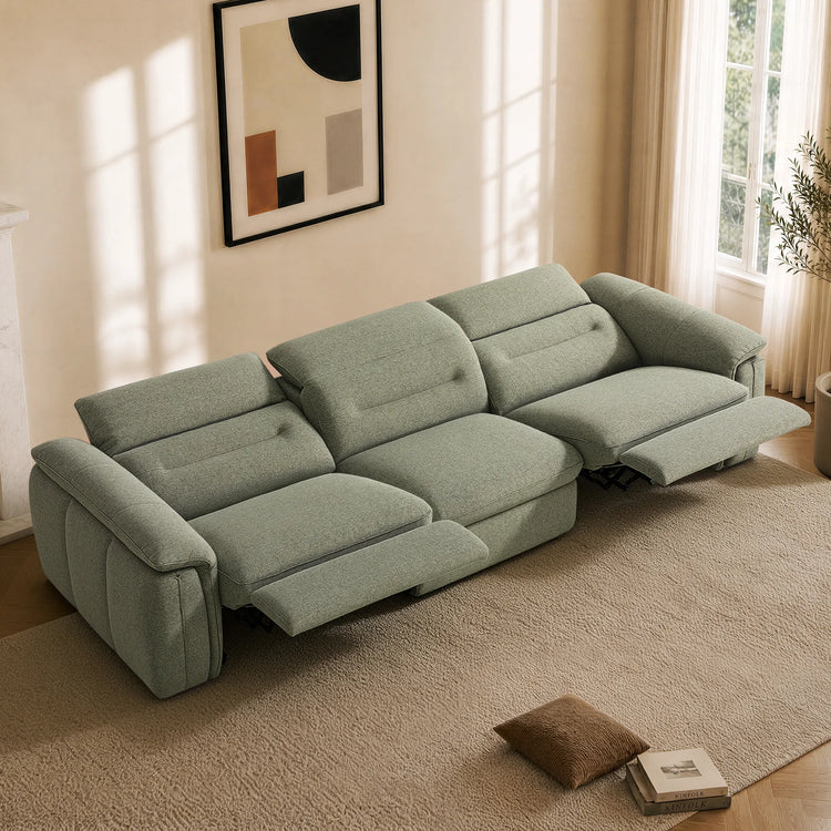 Elora Cloud-Soft Deep Lounge 3-Seater Reclining Sofa with Power Headrest