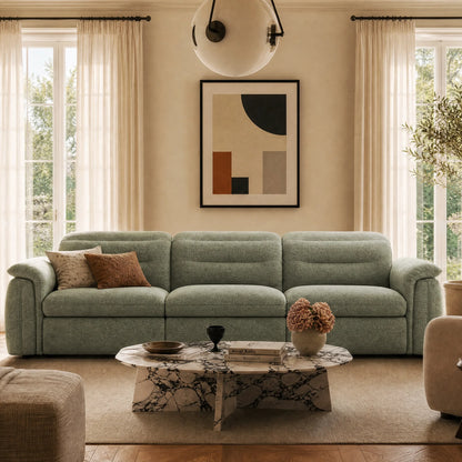 Elora Cloud-Soft Deep Lounge 3-Seater Reclining Sofa with Power Headrest
