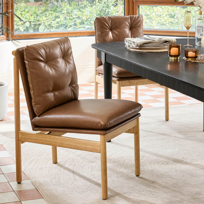 64.6" Nala Rectangular Fluted Wood Dining Table Set for 4-6