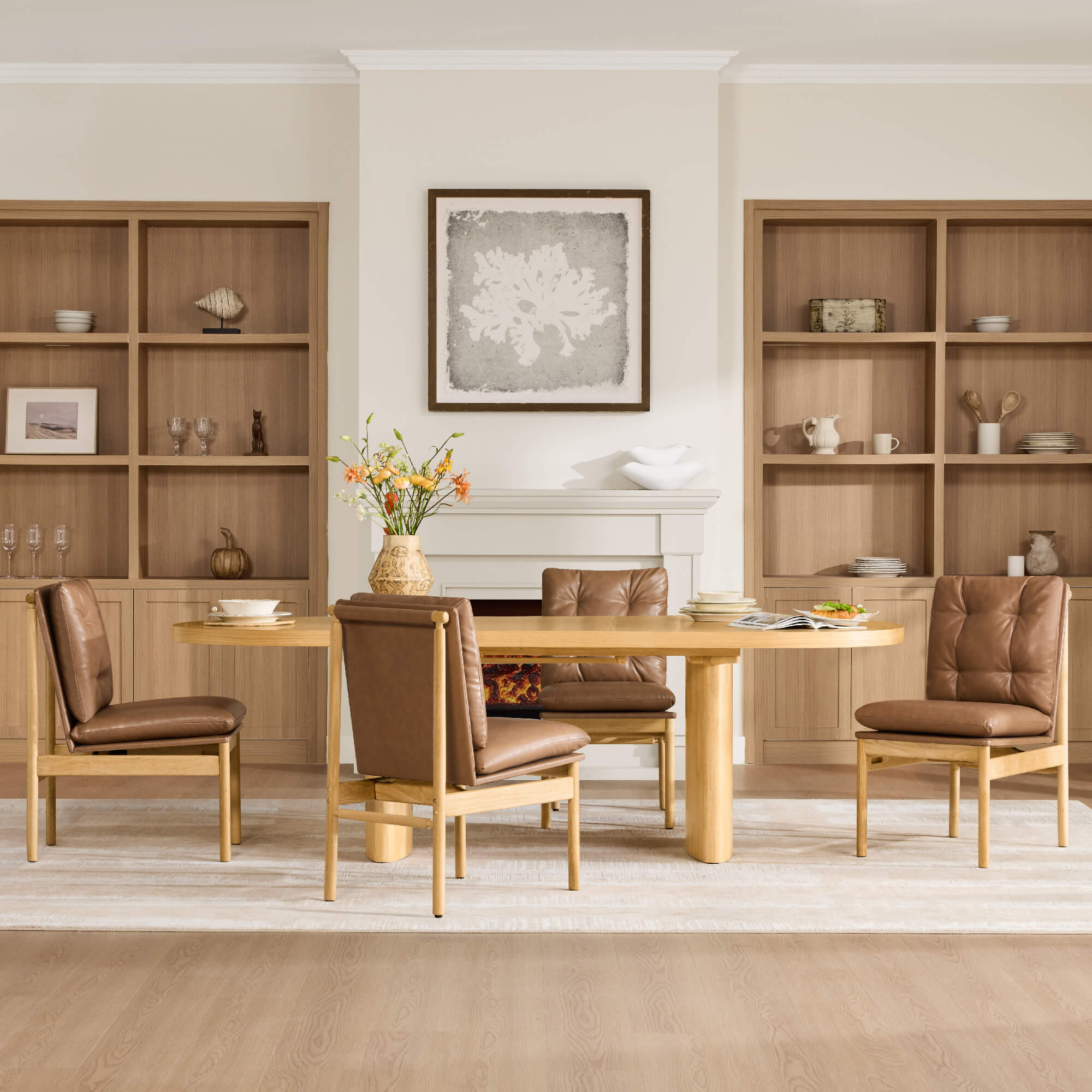 Flynn Mid-Century Tufted Plush Dining Chair(Set of 2)