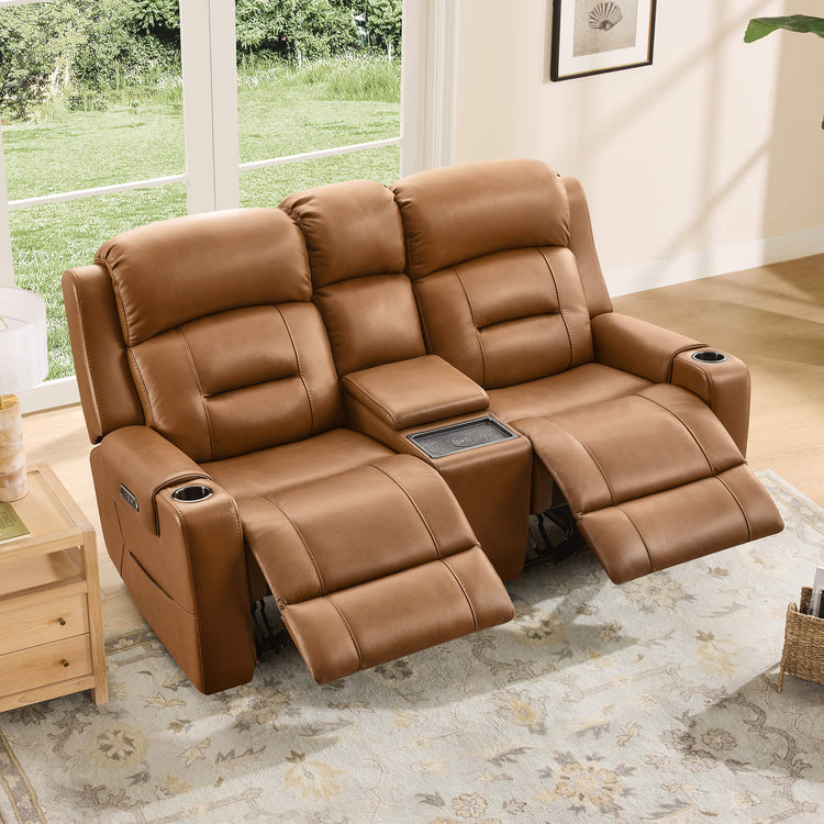 Garrison Handcraft Dual Motor Reclining Sofa with Power Headrest