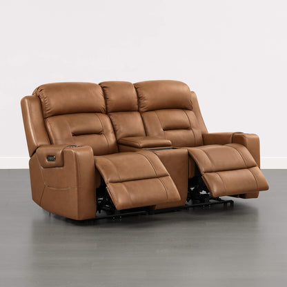 Garrison Handcraft Dual Motor Reclining Sofa with Power Headrest
