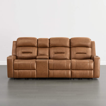 Garrison Handcraft Dual Motor Reclining Sofa with Power Headrest