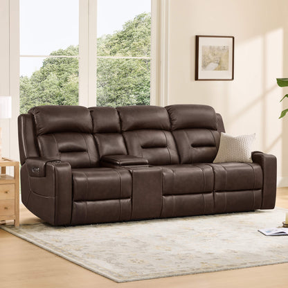 Garrison Handcraft Dual Motor Reclining Sofa with Power Headrest