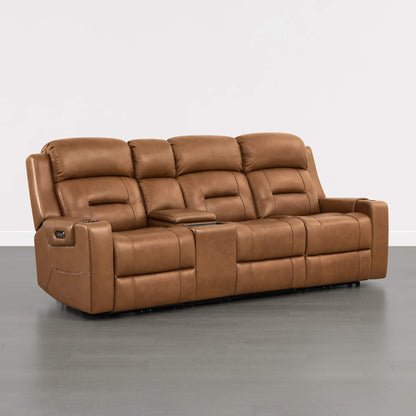 Garrison Handcraft Dual Motor Reclining Sofa with Power Headrest