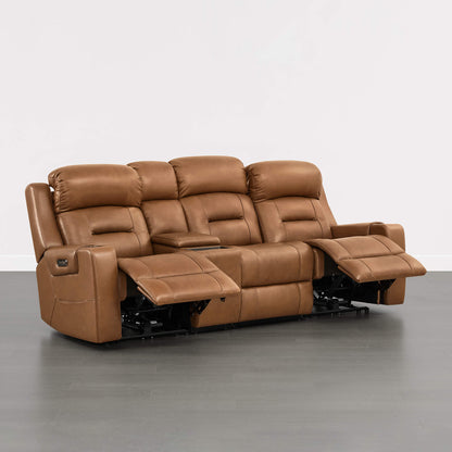 Garrison Handcraft Dual Motor Reclining Sofa with Power Headrest