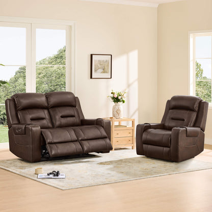 Garrison Handcraft Dual Motor Reclining Sofa with Power Headrest