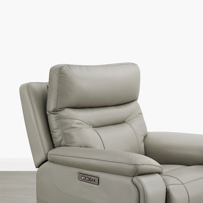 Hamish Genuine Leather Lay-Flat Power Recliner with LED Lighting