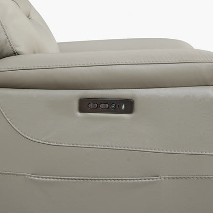Hamish Genuine Leather Lay-Flat Power Recliner with LED Lighting