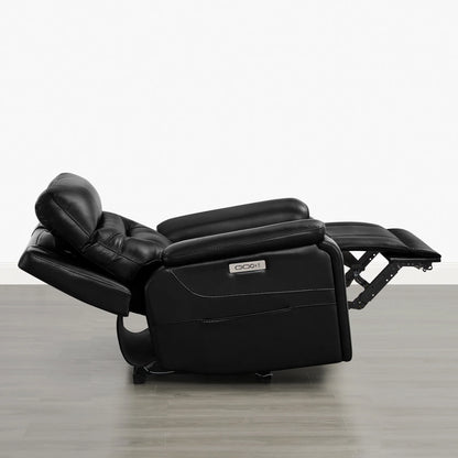 Hamish Genuine Leather Lay-Flat Power Recliner with LED Lighting