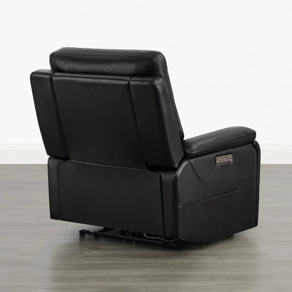 Hamish Genuine Leather Lay-Flat Power Recliner with LED Lighting