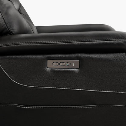 Hamish Genuine Leather Lay-Flat Power Recliner with LED Lighting