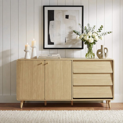 58” Hudson Mid-century Arc-Shaped Sideboard