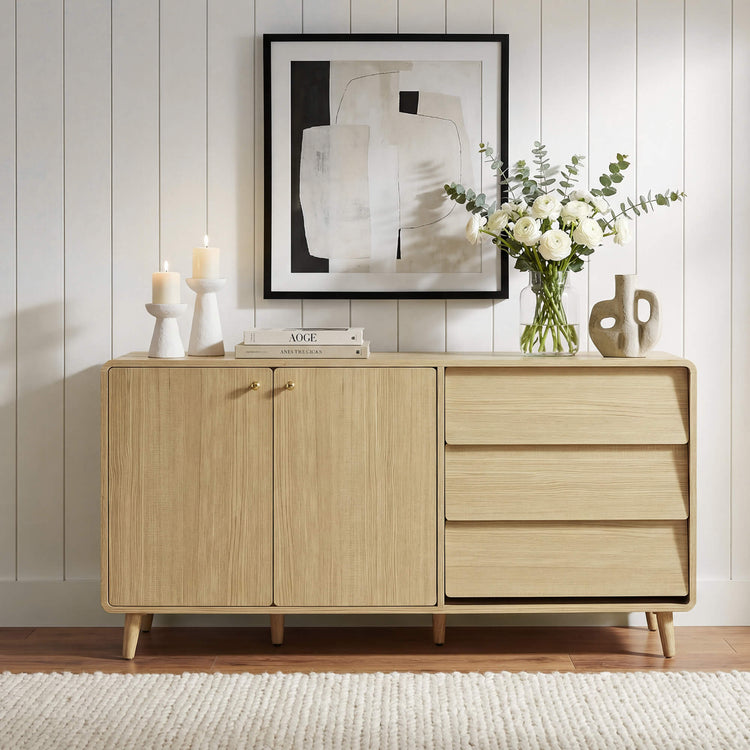 58” Hudson Mid-century Arc-Shaped Sideboard