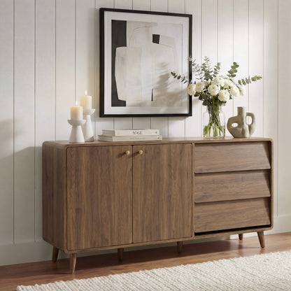 58” Hudson Mid-century Arc-Shaped Sideboard