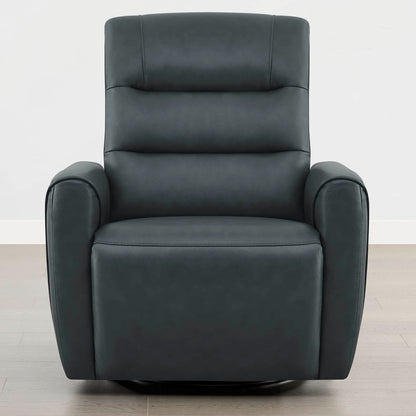 Ineke Genuine Leather Swivel Glider Power Recliner with Power Headrest