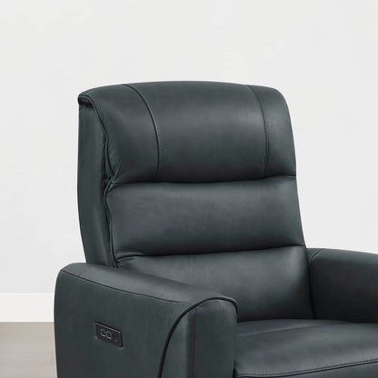 Ineke Genuine Leather Swivel Glider Power Recliner with Power Headrest