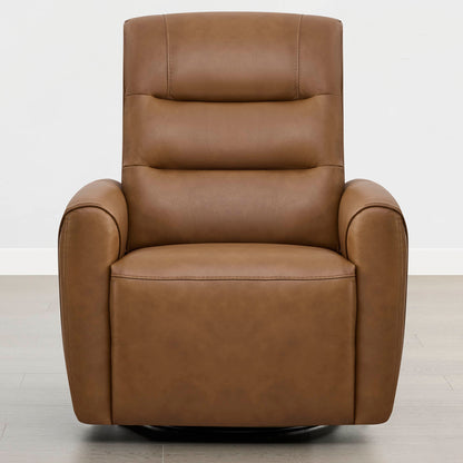 Ineke Genuine Leather Swivel Glider Power Recliner with Power Headrest