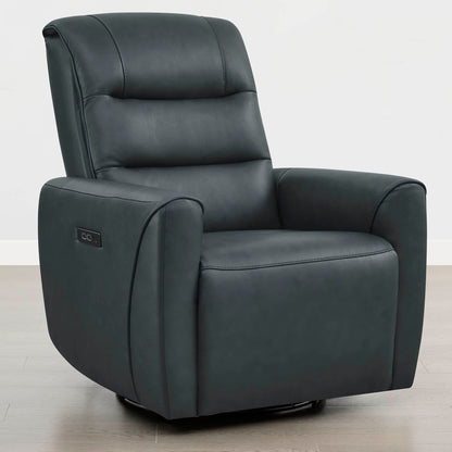 Ineke Genuine Leather Swivel Glider Power Recliner with Power Headrest