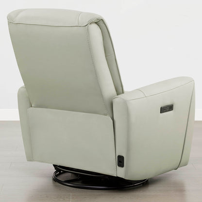 Ineke Genuine Leather Swivel Glider Power Recliner with Power Headrest