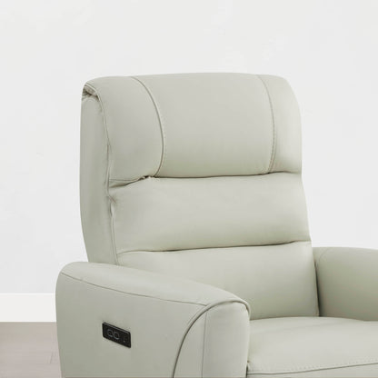 Ineke Genuine Leather Swivel Glider Power Recliner with Power Headrest