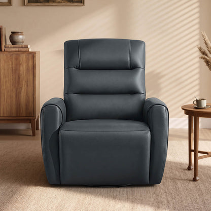 Ineke Genuine Leather Swivel Glider Power Recliner with Power Headrest