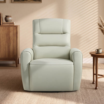 Ineke Genuine Leather Swivel Glider Power Recliner with Power Headrest