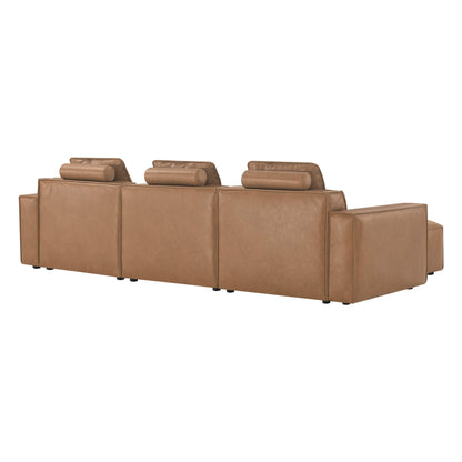 Isla Modern Refined Piping Feather-Soft 4 Seater Modular Sofa