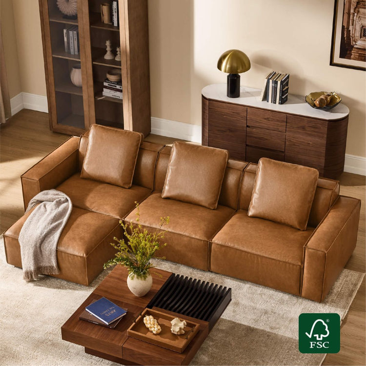 Isla Modern Refined Piping Feather-Soft 4 Seater Modular Sofa