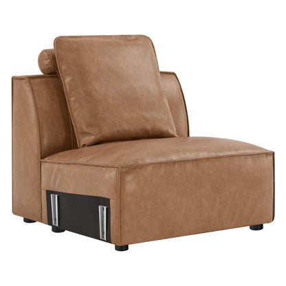 Isla Modern Refined Piping Feather-Soft Armless Chair