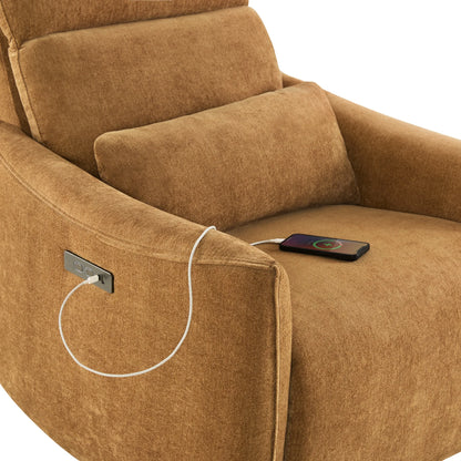 Janice Power Swivel Nursery Glider Recliner with Power Headrest