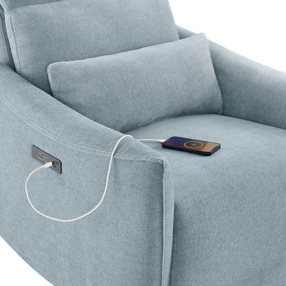 Janice Power Swivel Nursery Glider Recliner with Power Headrest