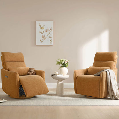 Janice Power Swivel Nursery Glider Recliner with Power Headrest