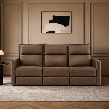 Jared Genuine Leather Wall Hugger 3-Seater Modular Reclining Sofa with Power Headrest