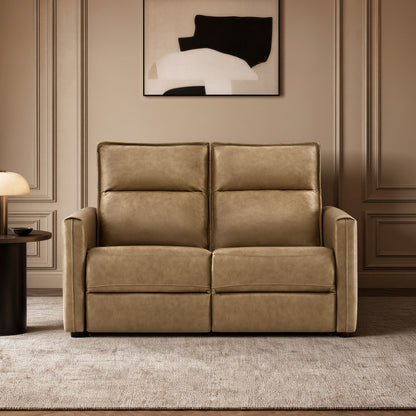 Jared Genuine Leather Wall Hugger 2-Seater Modular Reclining Sofa with Power Headrest