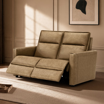 Jared Genuine Leather Wall Hugger 2-Seater Modular Reclining Sofa with Power Headrest