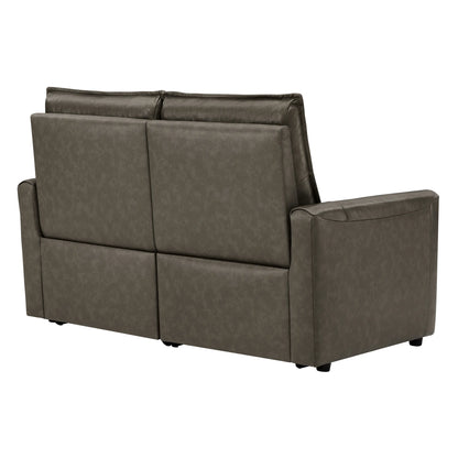 Jared Genuine Leather Wall Hugger 2-Seater Modular Reclining Sofa with Power Headrest