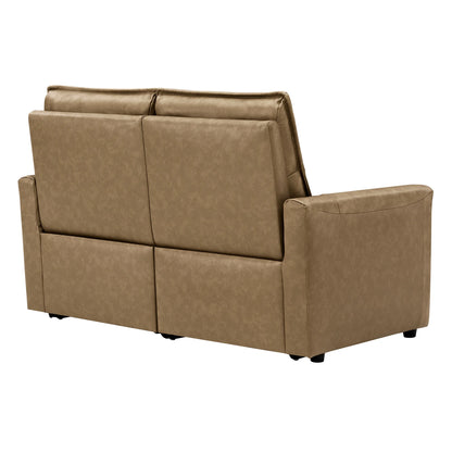 Jared Genuine Leather Wall Hugger 2-Seater Modular Reclining Sofa with Power Headrest