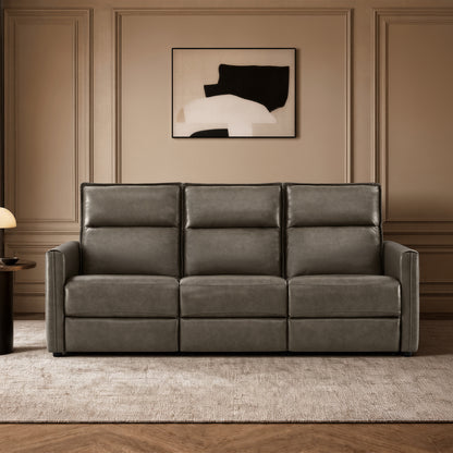 Jared Genuine Leather Wall Hugger 3-Seater Modular Reclining Sofa with Power Headrest