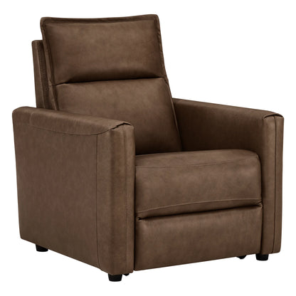 Jared Genuine Leather Wall Hugger 2-Seater Modular Reclining Sofa with Power Headrest