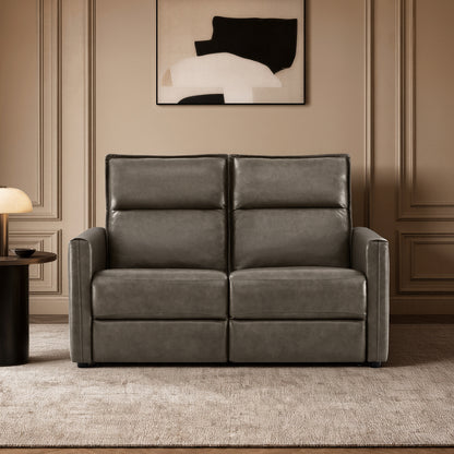 Jared Genuine Leather Wall Hugger 2-Seater Modular Reclining Sofa with Power Headrest